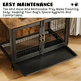 thumbnail image 4 of Meuble Cage pour Grand Chien de 37,4 Pouces, Meuble de Chenil pour Chien Robuste avec Roues, Base à Grille, Base Amovible, Table de Cage Décorative pour Chien, Niche Intérieure pour Entrée, Salon, 4 of 7