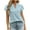 Light Blue, variant on VANLOFE V-Neck T-Shirts Light Blue V-Neck Women Tee Shirts Women's Fashion Solid Color Casual V-Neck Short Sleeve Loose T-shirt Tops Gift for Girlfriend