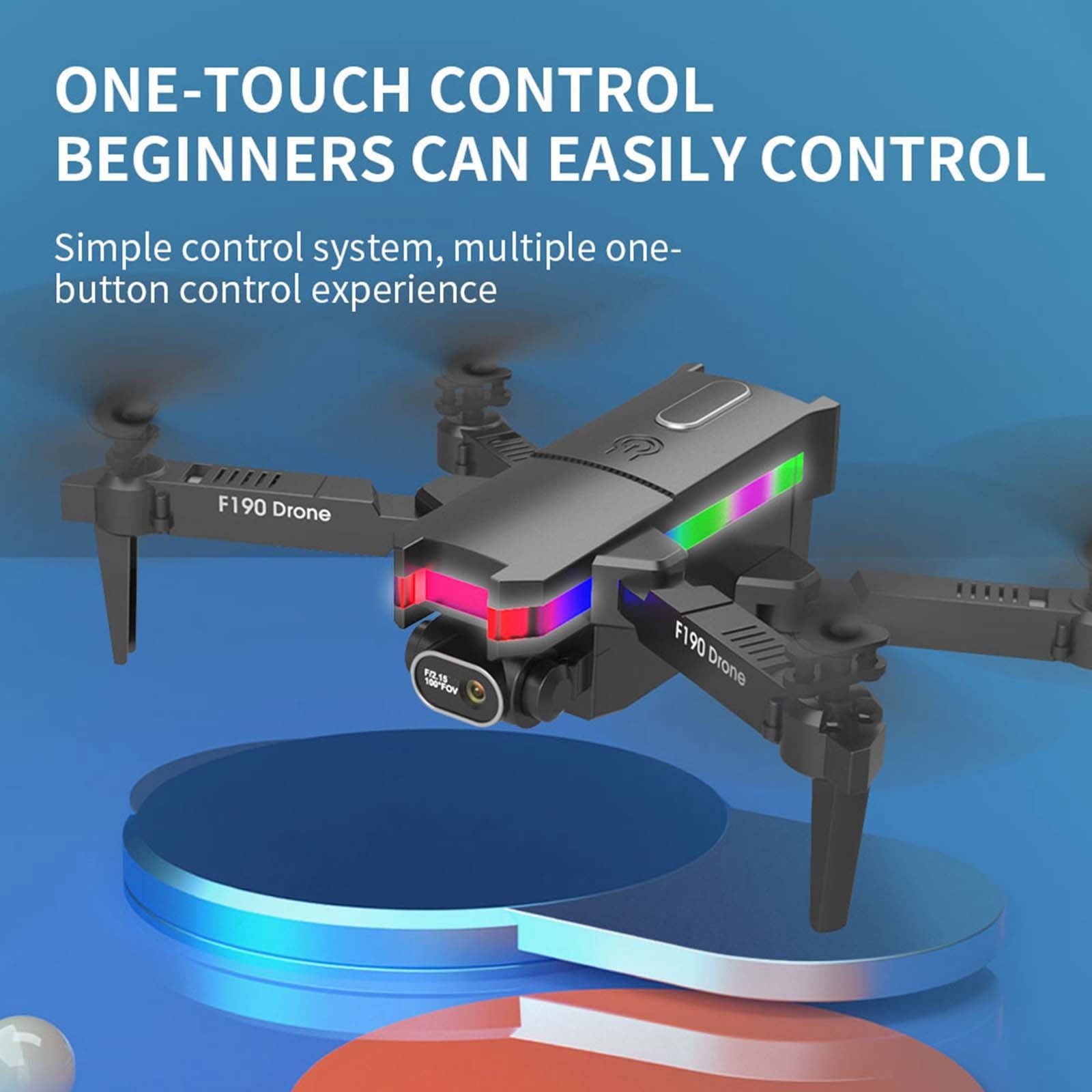 Drone with 4k Pixel High-Definition Dual Camera, Quadcopter with One Click Takeoff And Landing, 360°Stunt Roll, Remote Control Toys Gifts