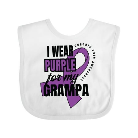 

Inktastic Chronic Pain I Wear Purple For My Grampa Gift Baby Boy or Baby Girl Bib