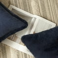 thumbnail image 3 of Phantoscope Deluxe Soft Faux Rabbit Fur Series Decorative Throw Pillow, 18" x 18", Navy Blue, 2 Pack, 3 of 4