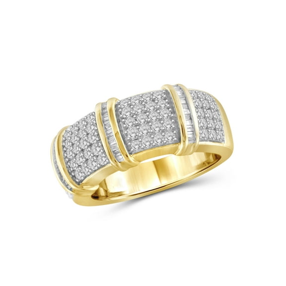 JewelersClub Diamond Rings for Women – 1.00 Carat White Diamond Ring Jewelry– 14K Gold-Plated Silver Bands for Women –– Ring by JewelersClub