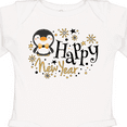 thumbnail image 4 of Inktastic Happy New Year with Cute Penguin Boys or Girls Long Sleeve Baby Bodysuit, 4 of 5