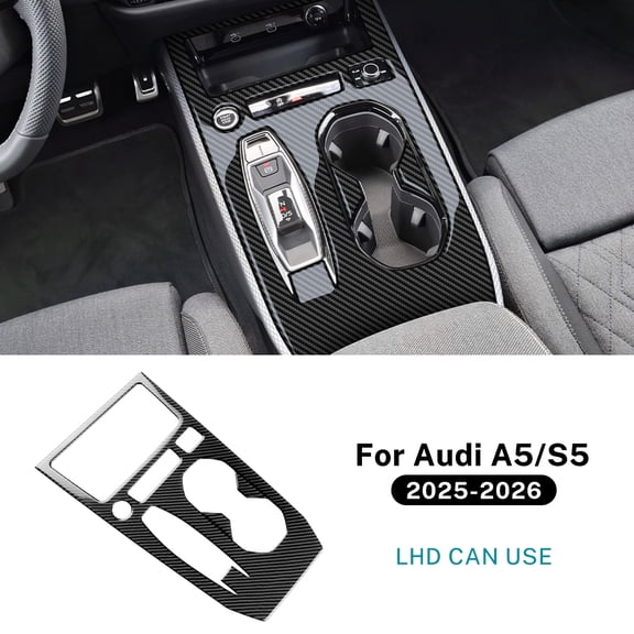 Real Soft Carbon Fiber Sticker for Audi A5 S5 B10 A6 e-tron 2025 2026 RHD LHD Automatic/AT Car Gear Shift Panel Accessories.