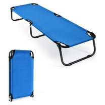 Camping Cot, 330 LBS Folding Cot for Sleeping, Easy Set Up Cot Bed for Adults, Indoor &Outdoor Travel Adventure Picnic Hiking Cot for Patio Yard Home Office (Blue)