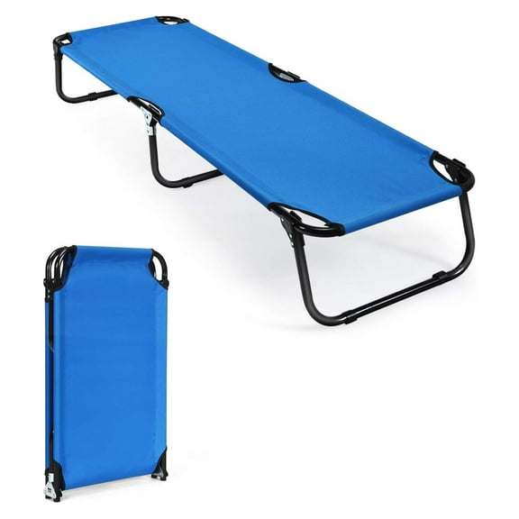 Camping Cot, 330 LBS Folding Cot for Sleeping, Easy Set Up Cot Bed for Adults, Indoor &Outdoor Travel Adventure Picnic Hiking Cot for Patio Yard Home Office (Blue)