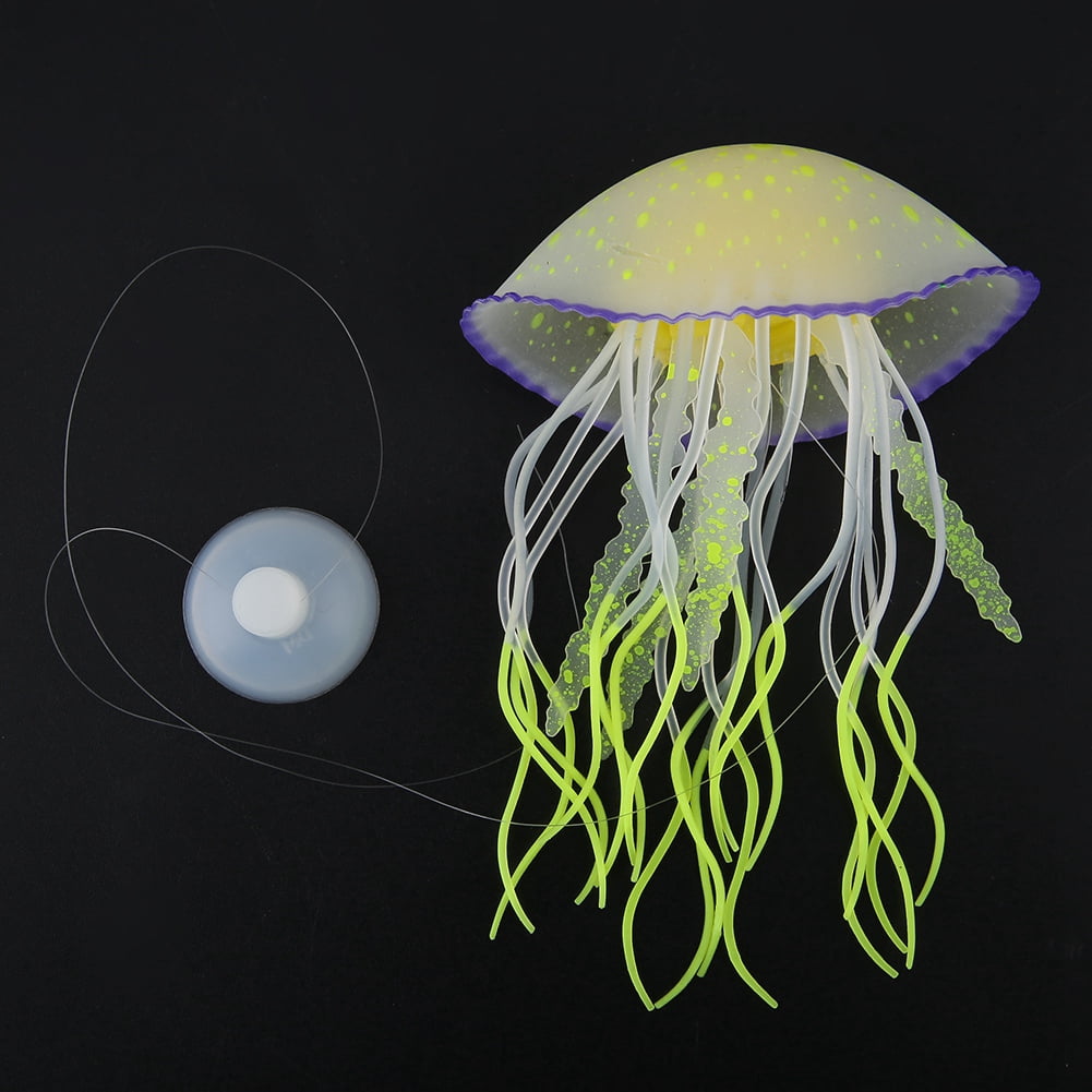 Silicone Fish Tank Jellyfish, fadeless Simulation Fish Tank Decoration, Office Fish Tank Aquarium Household Garden