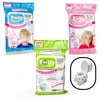 Toilet Seat Covers- Disposable XL Potty Seat Covers, Individually Wrapped by Potty Shields - Extra-Large, No Slip (Floral- 20 Pack)