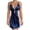 Blue, variant on Women's Satin Nightgowns Sleepwear Floral Embroidered Deep V Sleep Dresses Lace Trim Sheer Chemise Closure Front Night Dress Mesh Babydoll Lingerie Set Night Dress M Black