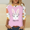 thumbnail image 2 of lcziwo 50% Percent off Sales Today Womens Easter Shirts Fashion 3D Bunny Rabbit Print Tshirts Loose Casual Round Neck 3/4 Sleeve Tops 2025 T-Shirt Vacation Outfits Hot Pink XXL, 2 of 6