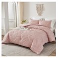 thumbnail image 2 of TiaGOC Size Comforter Set, 3 Pieces Blush Girls Women Tufted Bedding Set & Collections, All Season Bed Set (90x90In Comforter & 2 Pillowcases), 2 of 7