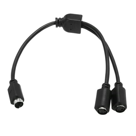 Uxcell S Video Y Splitter Cable 1ft Mini DIN 4 Pin Male to Male Gold Plated Connector for TV Receiver Monitor