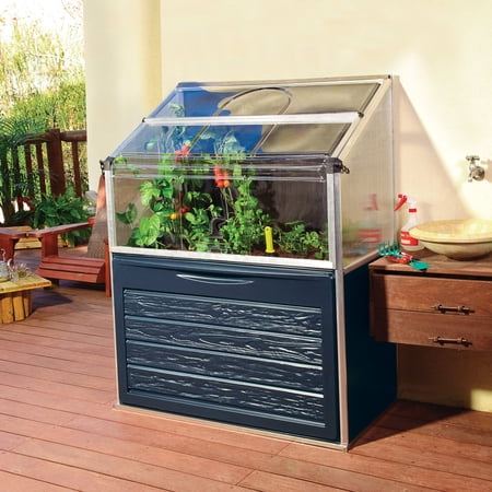 Palram Plant Inn Compact Raised Garden Bed Greenhouse Walmart.com