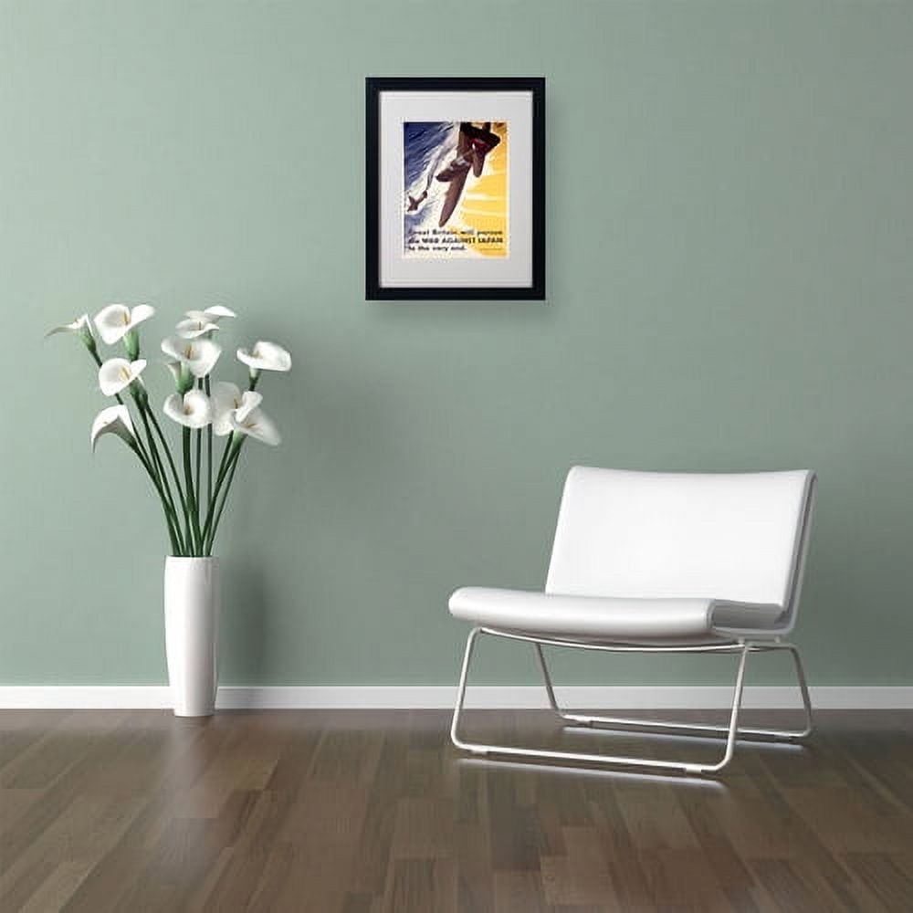 Trademark Fine Art "Britain Will Pursue War Against Japan" Canvas Art, Black Frame