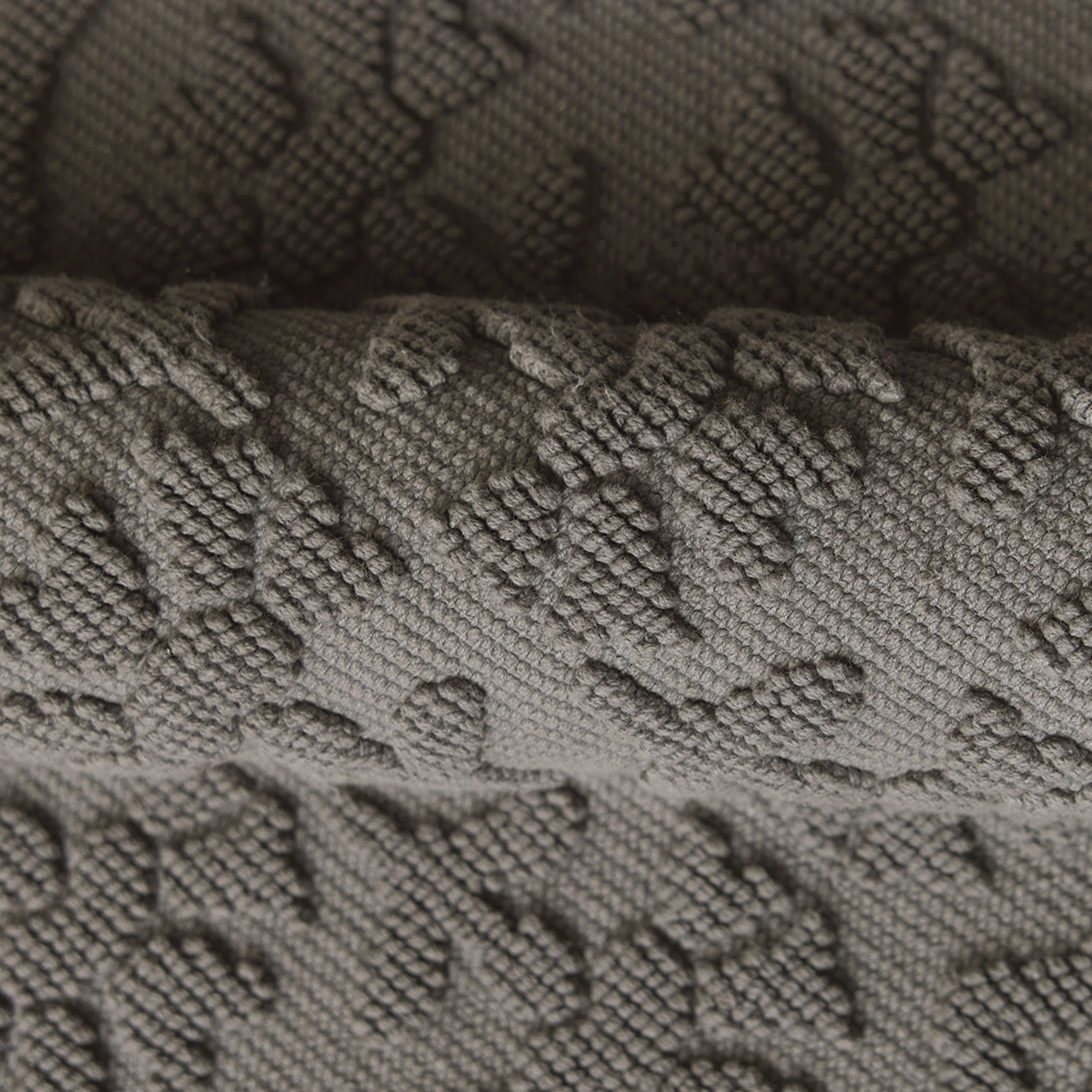 Beautiful Floral Block Scallop 2 Piece Bath Rug Set by Drew Barrymore, Charcoal Grey, 17" x 24" & 20" x 30"