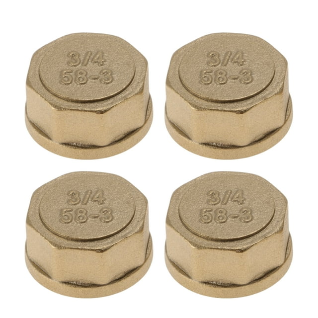 Accesorios de tubería de latón Unique Bargains 3/4" tapón de rosca interna hembra (engrosado octagonal) 0.57" 4 piezas