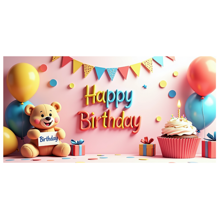 LUUFILx Panda Birthday Backdrop Banner for Kids Party Supplies Happy Birthday Decorations with Balloons and Flowers Party Decor Background Props