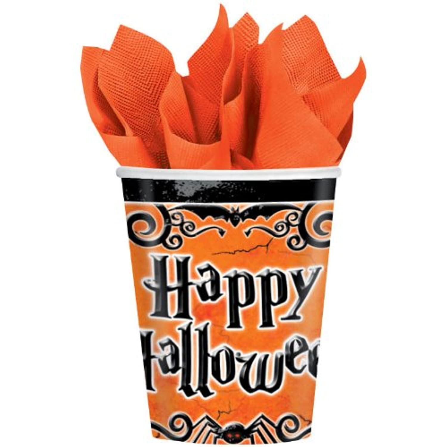 Gothic Greetings Haunted House Halloween Carnival Party Bulk 9 oz. Paper Cups