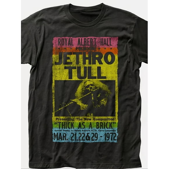 T-shirt Jethro Tull Royal Albert Hall 1972 Vintage Concert Inspiré Officiellement Logo Iconique & Impression 1972