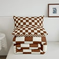 thumbnail image 5 of Erosebridal Plaid Comforter Set Queen Beige Caramel Brown Checkerboard Quilt Set Geometric Checkered Bedding Set,Aesthetic Grid Duvet Set Modern Room Decor 3 Pcs, 5 of 8