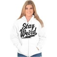 thumbnail image 4 of Stay Weird Motto Mantra Geek Normal Zip Up Hoodie Men's Women's Brisco Brands X, 4 of 6