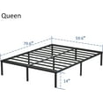 thumbnail image 2 of 14 Inch Metal Bed Frame Queen Size No Box Spring Needed, Heavy Duty Platform Support Up to 3000 lbs, Easy Assembly, Noise Free, Black, 2 of 9