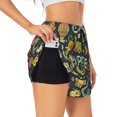 thumbnail image 1 of Balery Colorful Hippie Pantalones cortos deportivos para mujer con forro y dos bolsillos, elásticos, para entrenamiento, gimnasio, yoga-X-Large, 1 of 7