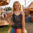 thumbnail image 2 of lnmuld Girls Summer Tops Sparkly Adjustable Strap Sequin Crop Top for Playful Festive Outfits Size:5-7 Years, 2 of 3