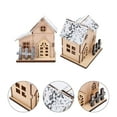 thumbnail image 6 of OFFIGAM 2Pcs Khaki Christmas Cabin Decorations Cabin Shape Xmas Party Decoration, 6 of 10