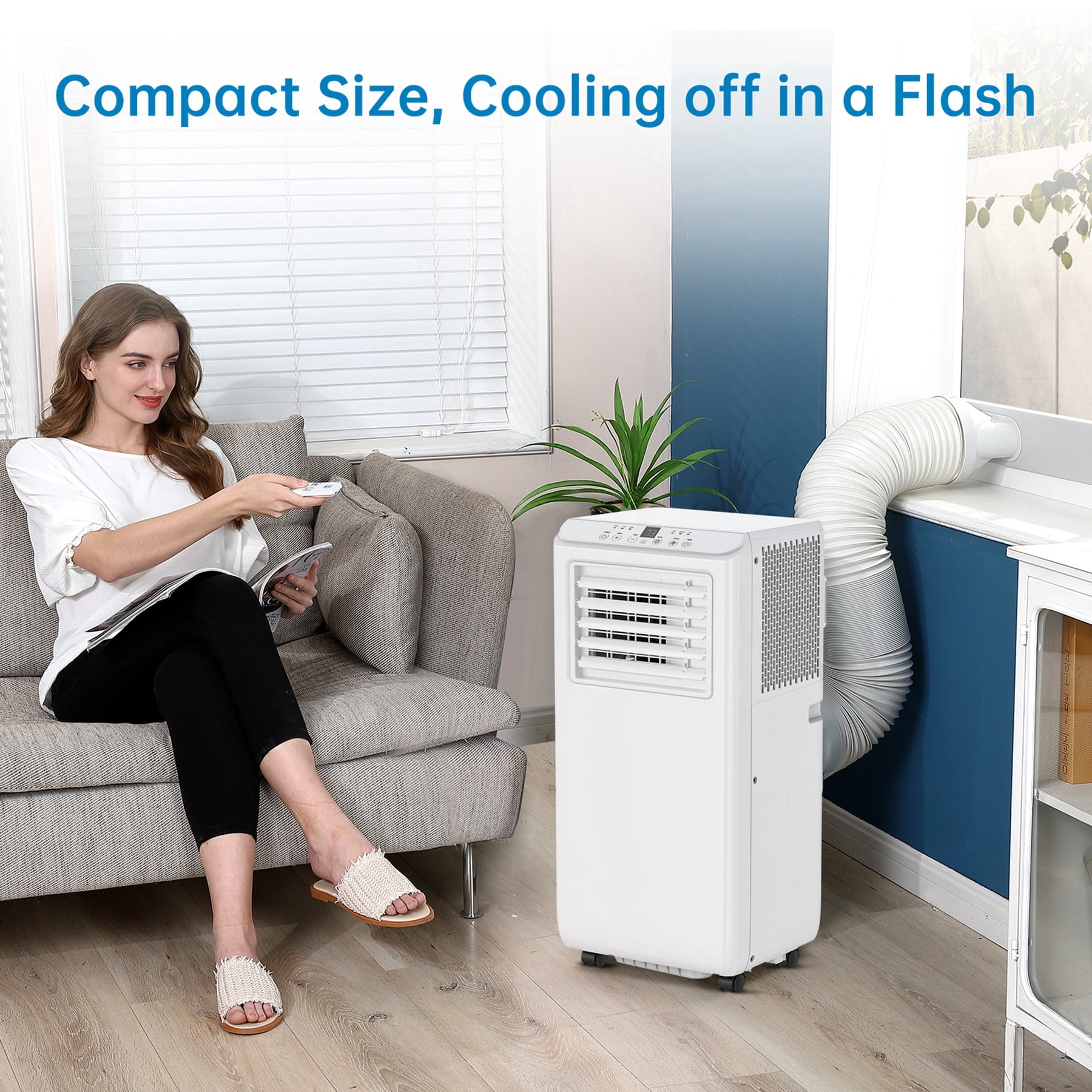Aoile Portable AC Unit 8000BTU ASHRAE 3-In-1 Portable Air Conditioner Cools Rooms up to 350 Sq.Ft