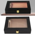 thumbnail image 1 of Portable Cigar Humidor Case, Real Wood Acrylic Transparent Window Cigar Humidors Box  For Office, 1 of 8