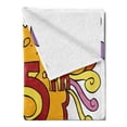 thumbnail image 2 of 25th Birthday Soft Flannel Fleece Throw Blanket, Cartoon Styled Composition with Floral Details Swirls and Balloons Print, Cozy Plush for Indoor and Outdoor Use, 50" x 70", Multicolor, by Ambesonne, 2 of 5