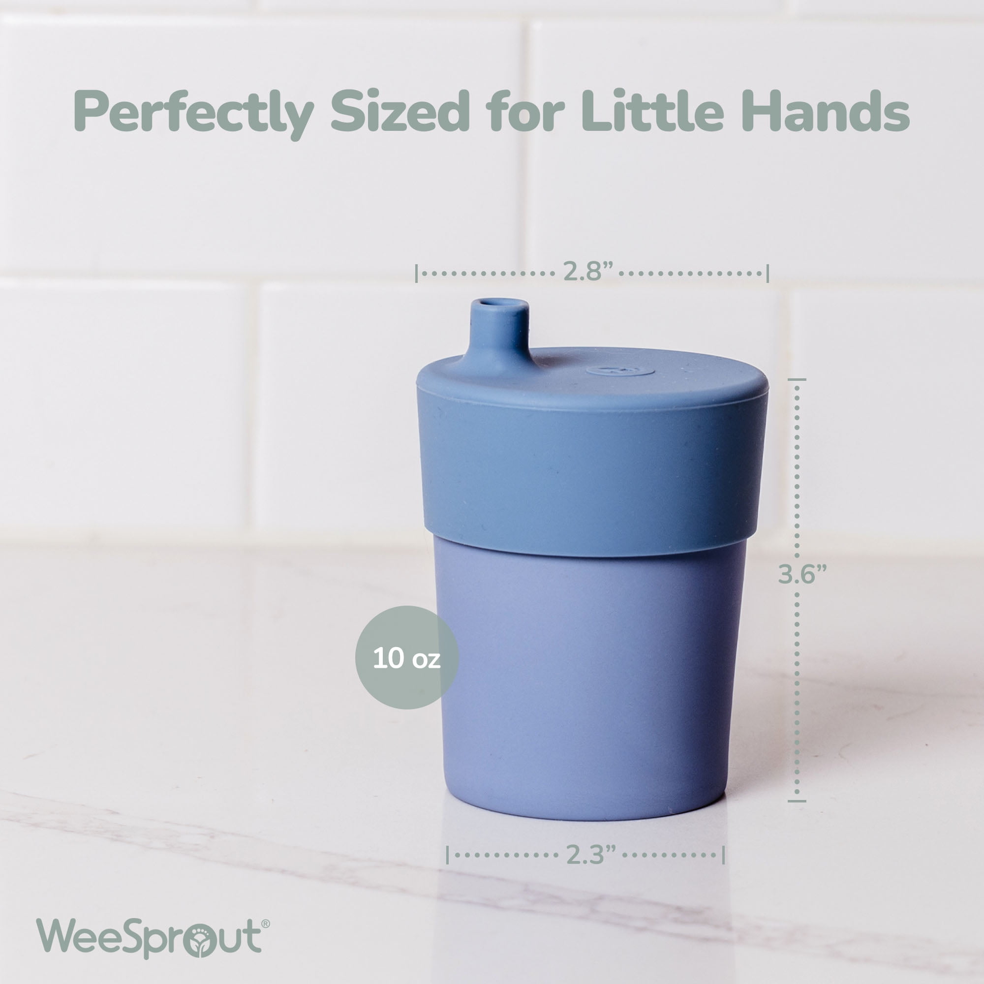Weesprout Toddler Sippy Cups with Lids, Made with Bamboo, 10oz, Set of 4
