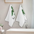 thumbnail image 3 of Coolnut Green Buffalo Check Clover Hand Towels 2 PCS, Ultra Soft and Highly Absorbent, Leopard Print Shamrock Decorative Fingertip Towel for Home, Bathroom, Kitchen, 28.3"x14.4", 3 of 4