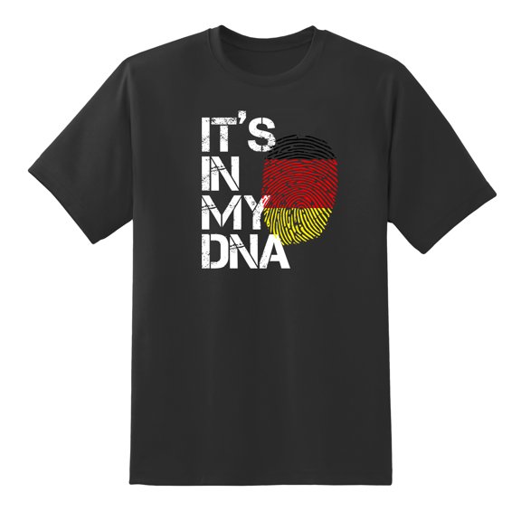 It's in My DNA Fingerprint Germany Flag Funny T Shirts for Men Black,XL