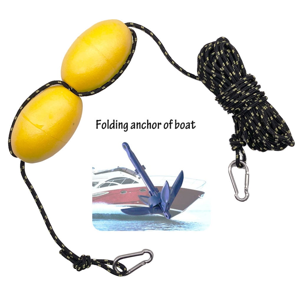 Canoe Kayak Anchor Float Rope Buoy Throw Line w/ Clip Rope Length 358" 