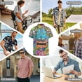 thumbnail image 6 of Game My Singing Monsters Men's Casual Button-Down Shirts Summer Short Sleeve Tee Shirt Daily Hawaiian Beach Shirt Top With Pocket, 6 of 9