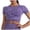 Purple, variant on Active Tops Women Solid Color Sports Yoga Clothing Top for Fitness and Running High Elastic Short Sleeve Performancewear Purple S