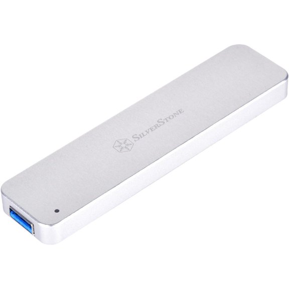 SilverStone Mobile Series SST-MS09S Silver M.2 SATA External SSD Enclosure with USB 3.1 Gen 2