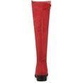 thumbnail image 2 of BLISSFUL STEP Women's Knee High Boots Chunky Heel Faux Suede Fall Winter Boots Red 9, 2 of 7