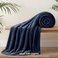 thumbnail image 5 of U by Bedsure Fleece Bed Blankets Queen Size Navy, Soft Lightweight Cozy Luxury Blanket, 90x90 inches, 5 of 11