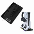 thumbnail image 3 of New PS5 Slim Multifunctional Cooling Stand with RGB Lights - 3-in-1 Dual DualSense Charger + Headphone Hook, Quiet Fans, Anti-Slip Base, Overcharge Protection | PS5 Slim Accessories, 3 of 6