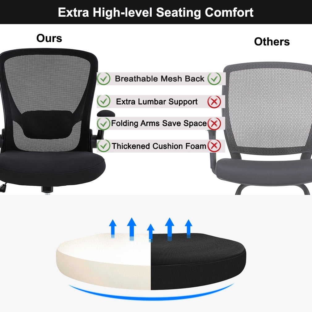 BestOffice Ergonomic Office Chair, Lumbar Support, Swivel Rolling for Men, Women(Black)