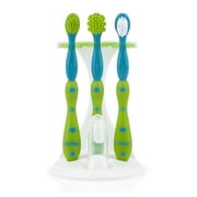 Nuby Blue & Green 4-Stage Oral Care Set with Stand