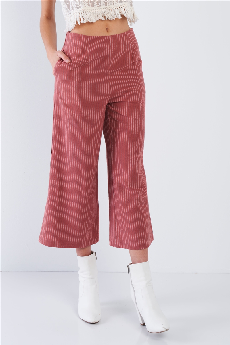 Attire Dusty Rose Pink Cotton Pinstripe 