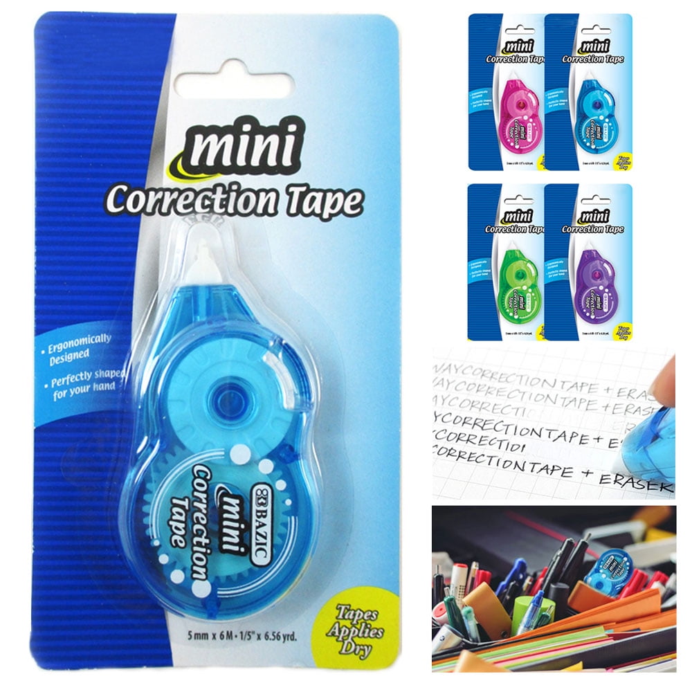 6 M CORRECTION TAPE 19.5 FT White-Out SELECT: Blue Green Pink or Purple 