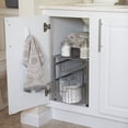 thumbnail image 4 of Household Essentials Two Basket Sliding Cabinet Organizer, Metal, Small, Free Standing - No Installation Necessary, Silver Finish, 4 of 6