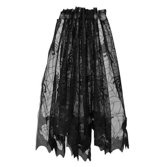 Toyandona Black Lace Curtains Polyester for Window 1Pack
