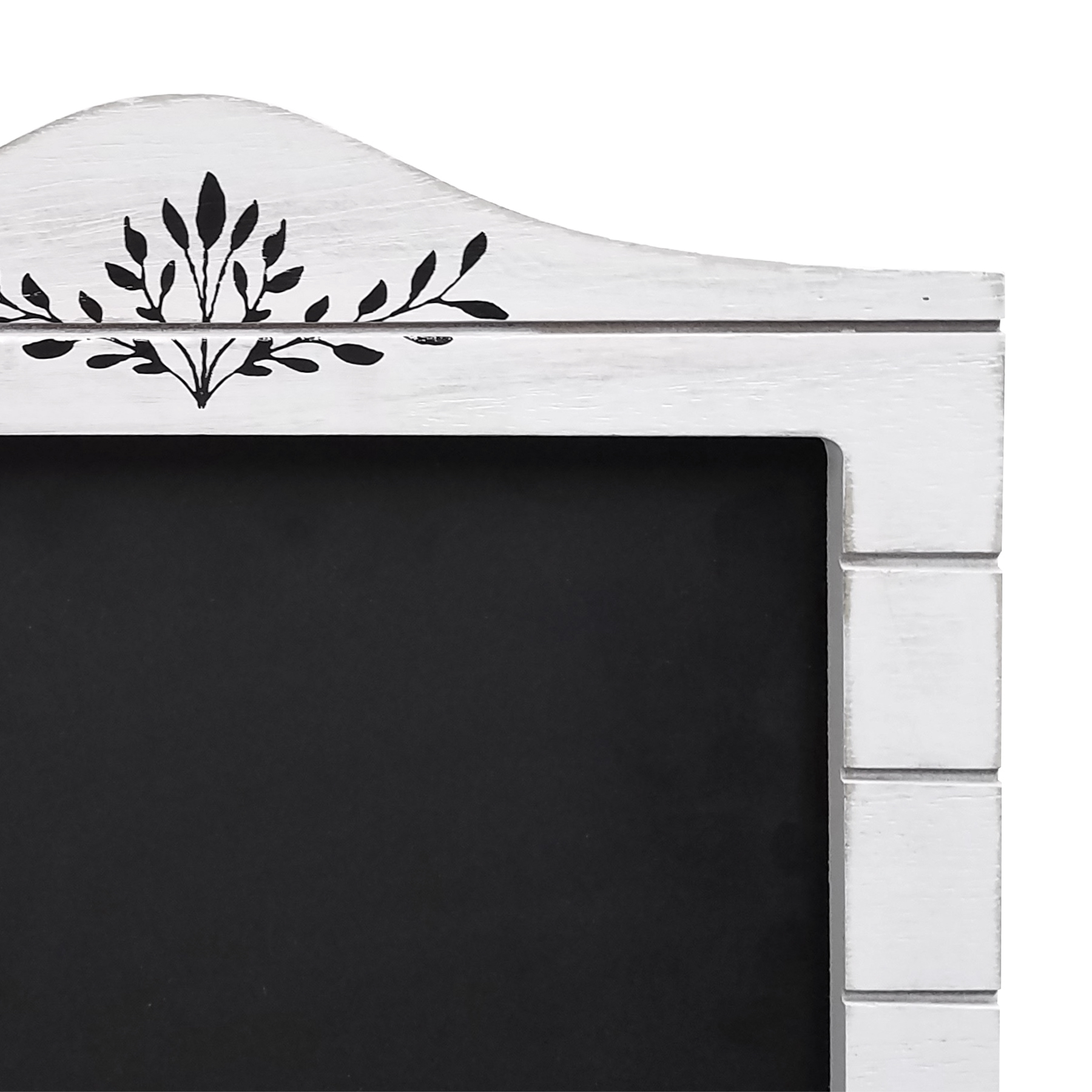 White Chalkboard with Ledge and Three Hooks, Distressed White - image 4 of 6