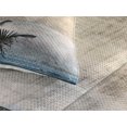 thumbnail image 3 of Ambesonne Tropical Quilted Coverlet 3 Pcs, Grunge Palm Trees Art, Queen Size, Beige Navy, 3 of 4